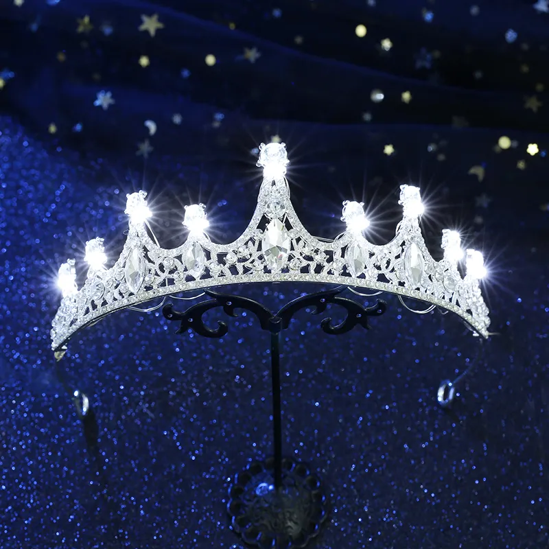 14cm Tall Gold Crystal Crown Tiara – Large, For Wedding, Prom, Or Queen Costume - View #3