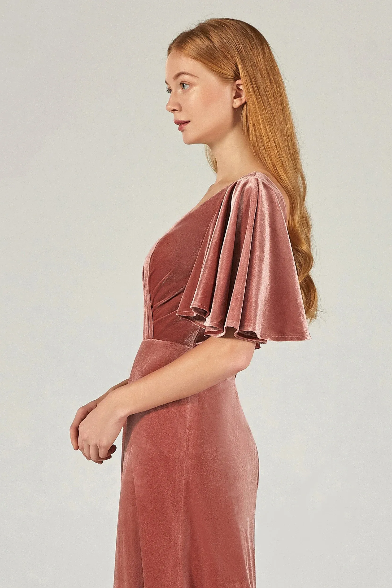 Velvet Bridesmaid Dress Floor-Length V-neck Short Sleeve A-line Wedding Guest from Dhgate Bridesmaid Dress - price 111.24 Velvet Bridesmaid Dress Floor-Length V-neck Short Sleeve A-line Wedding Guest from Dhgate Bridesmaid Dress - price 111.24