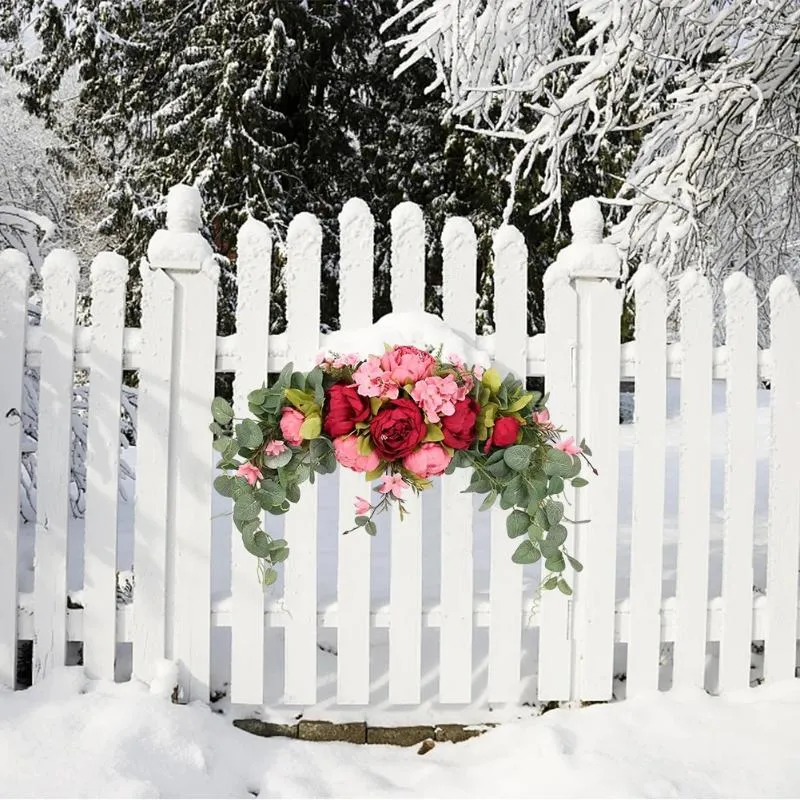 Flores decorativas Arco de natal grinaldas florais Festival Festival Tema multiuso para a porta da parede de casamento em casa