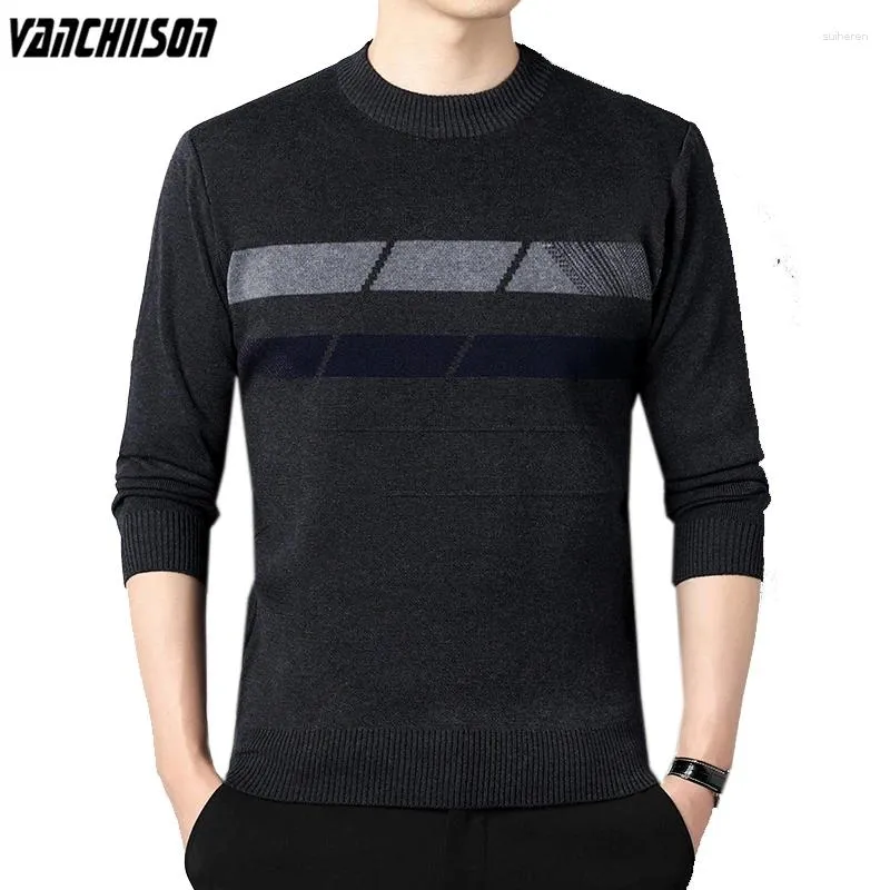 Pulls pour hommes pulls en tricot masculin Tops Sweater pull pour hommes épais d'automne d'automne patchwork de contraste mode Vêtements décontractés 00370