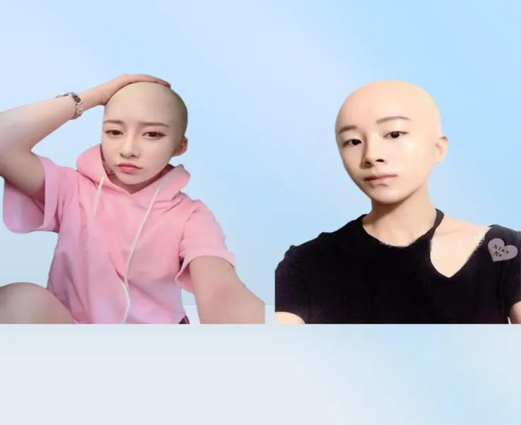 Yeni İnsan Maskesi Crossdress Silikon Kadın Unisex Head Mask Cadılar Bayramı Cosplay saçsız