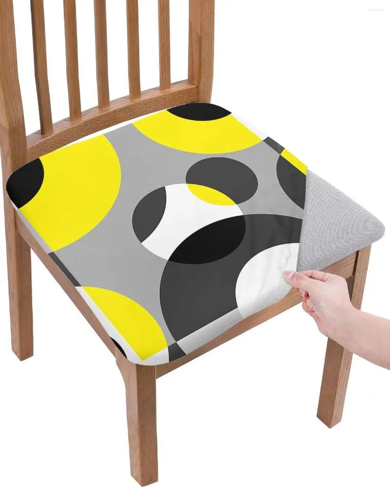 Sandalye Geometrik Figürleri Kapsar Sarı gri koltuk yastık streç 2 adet Yemek 2 PCS Ev El Ziyafet Oturma Odası için Kapak Slipcovers