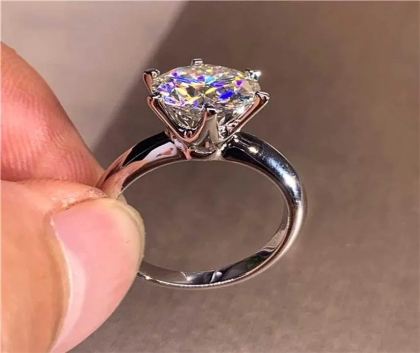 50ct Pierścień zaręczynowy Kobiety 14K Białe złoto Lab Lab Diamond Sillling Srebrny Wedding Jinday pudełko biżuterii obejmują 2202071487266