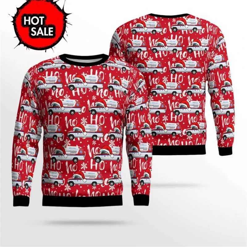 Pull De Noël Sweat-Shirt à Manches Longues - Imprimé Lettres - Homme/Femme - Tenue De Fête Décontractée - 4