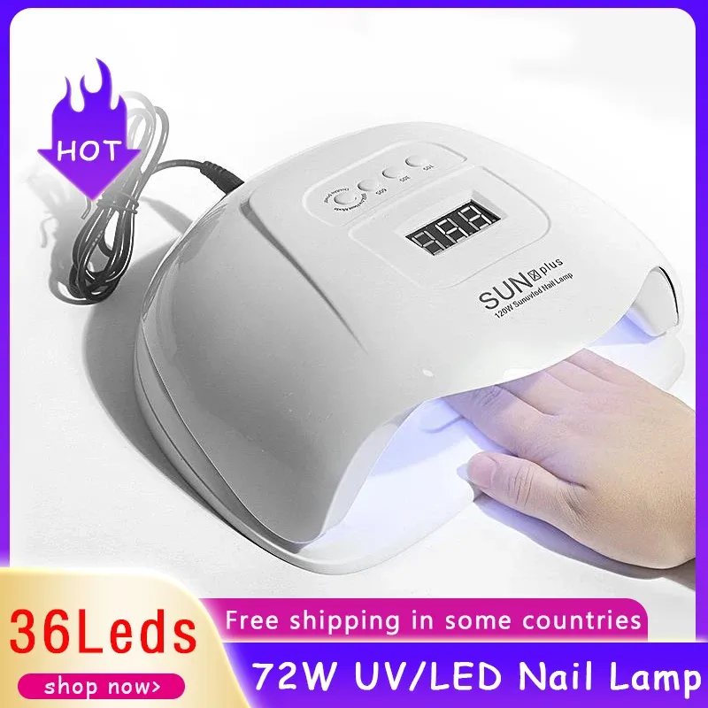 Drogers zon xplus nageldroger 72W led nagellamp uv licht voor het drogen van gel nagellak met bewegingsdetectie manicure pedicure kunst gereedschap