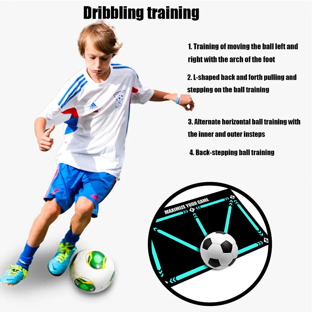 Kit Tapis D'Entraînement Football Avec Ceinture - Améliorez Agilité, Dribble Et Jeu De Jambes Sur Surface Antidérapante