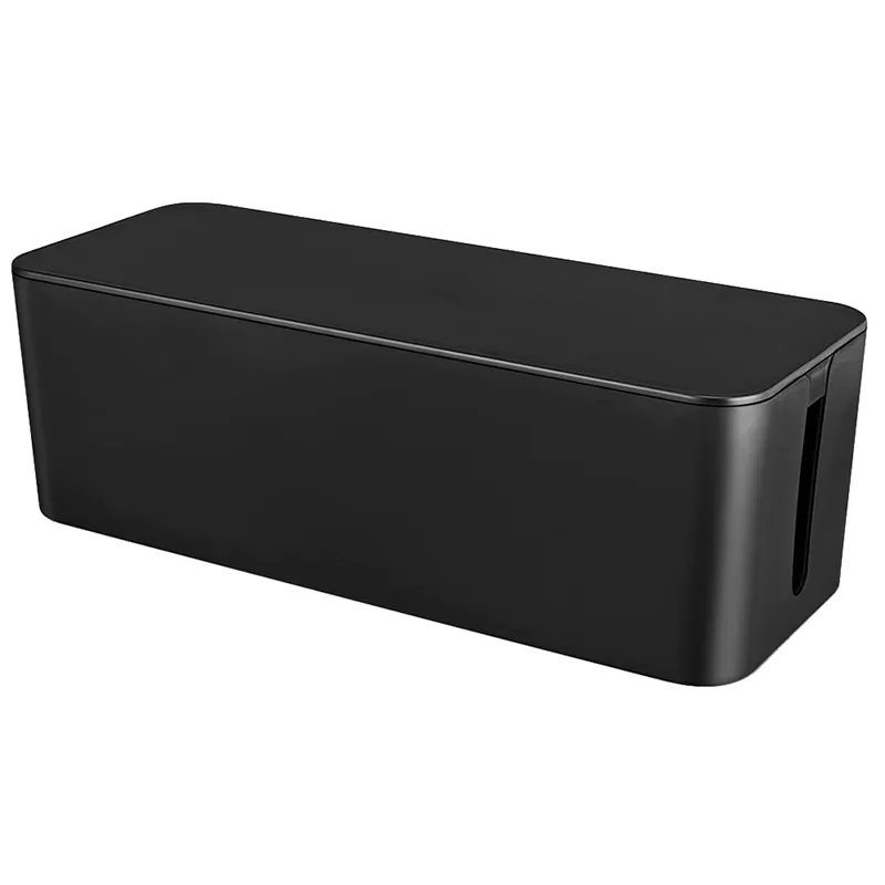 Black wire management box with Wire Storage for...