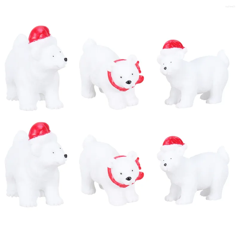 Figuras decorativas Decoraciones en miniatura de Navidad Oso Decoración de escritorio de adornos de microscape polares (estilo aleatorio)