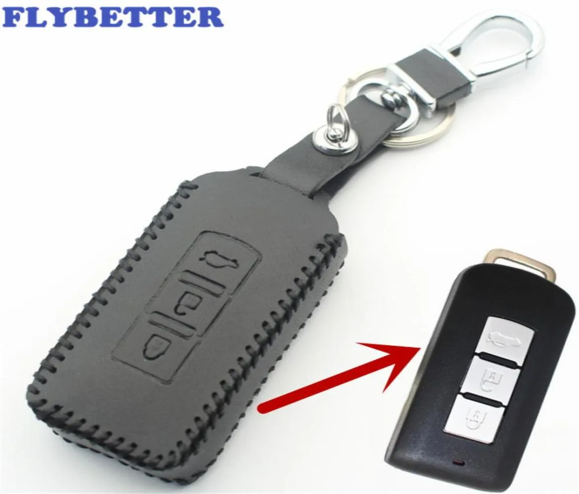 Flybetter Gentine Leather 3button Smart Key Case Couverture pour Mitsubishi Outlanderlancer 10pajero Sport ASX Style L21771404866