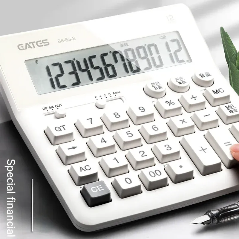 Calculadoras Contabilidade Financeira Modelo de Voz Especial Calculadora 12Digit Escritório de desktop grande tecla de tela grande multifuncionalidade comercial