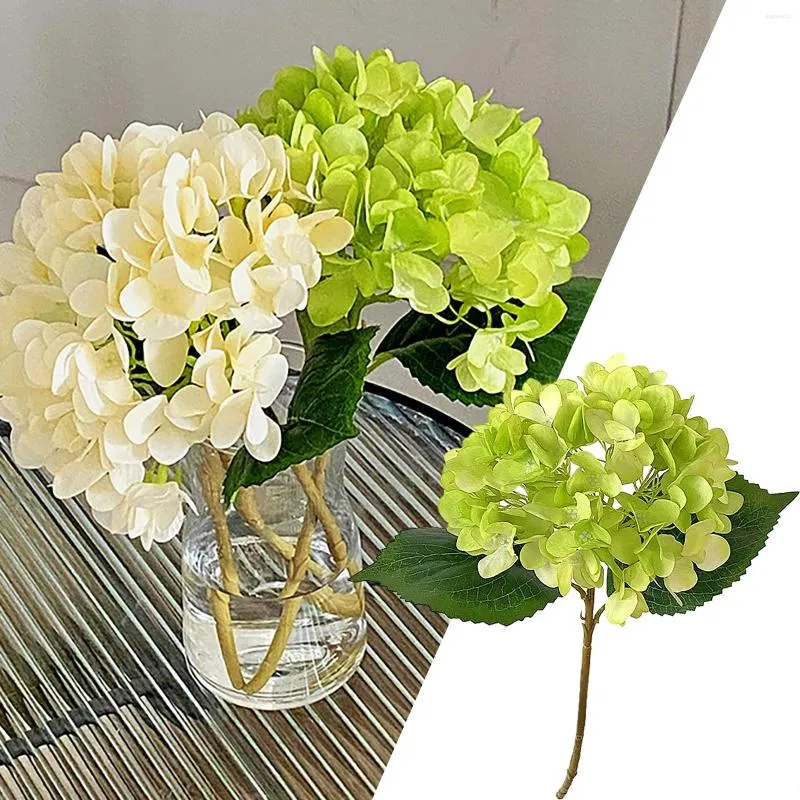 Dekorative Blumen künstliche Seidenhortena -Blumensträuße Faux -Stiele für den Home Tisch im Freien