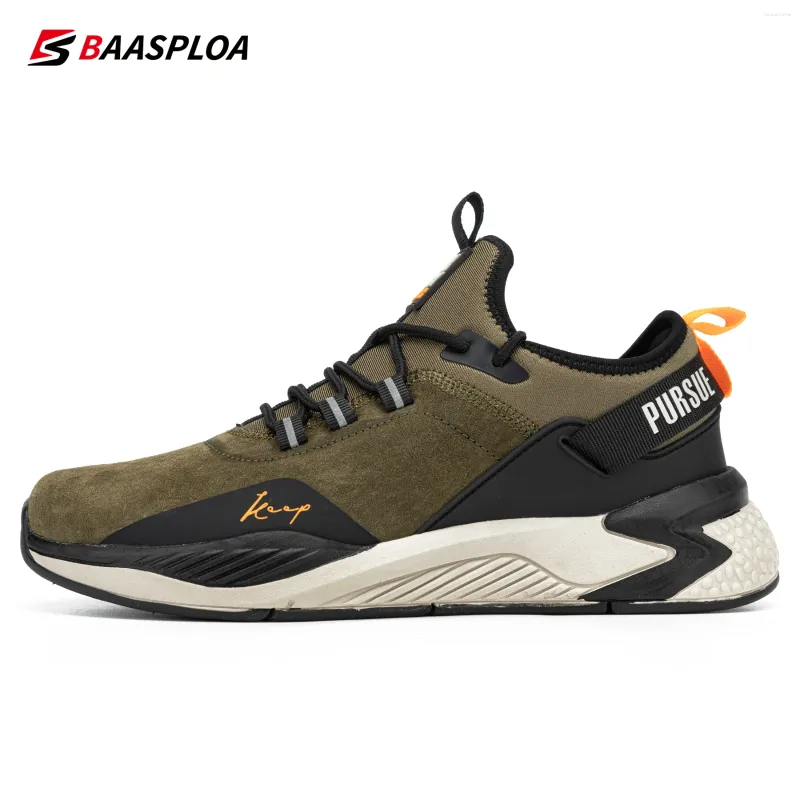 Casual Shoes Baasploa Men Running Waterproof Leather Sport For Fashion Sneakers Non-Slip