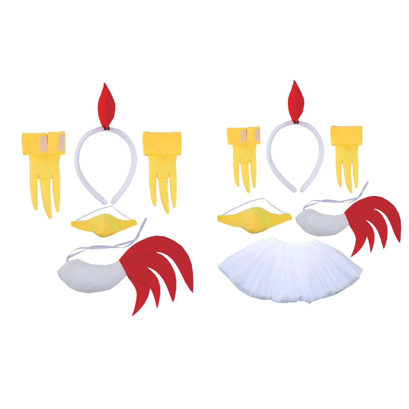 TIKSON 4-Piece Chicken Costume For Kids - Headband, Bow Tie, Tail Tutu For Halloween & Dress-Up