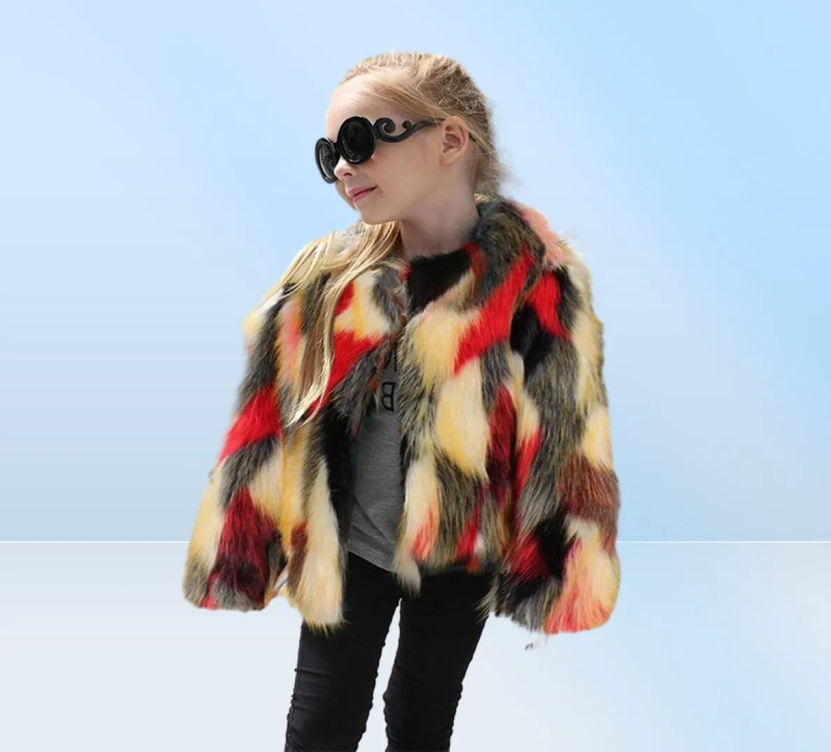 Vestes en fourrure Kids Hiver Machets Girls Faux Furs Épais manteau époustouflants Vêtements de vêtements chauds pour bébés filles automne