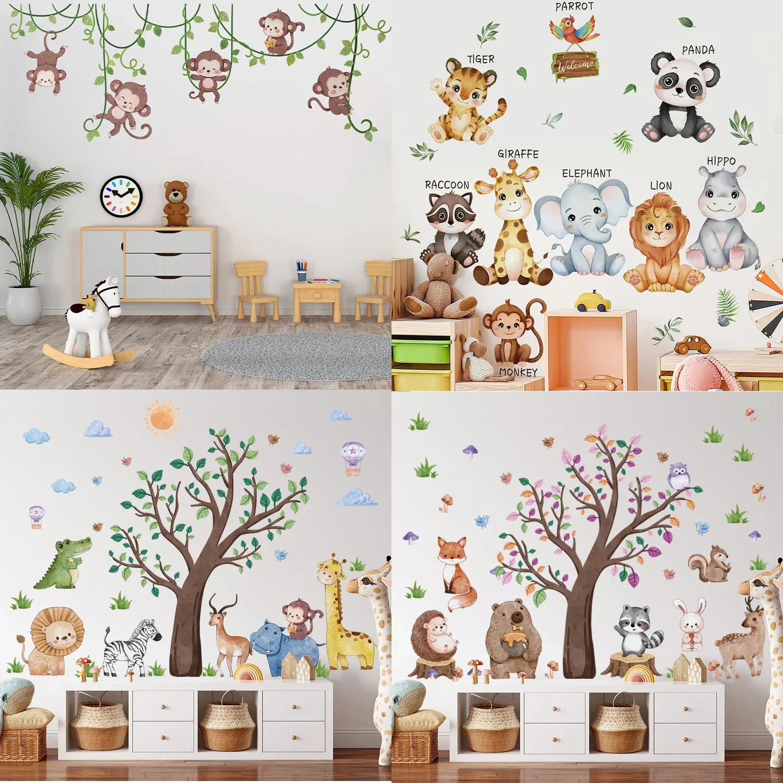 Woodland Animals Wall Decals For Kids Safari Jungle... From Fan09, $12. ...