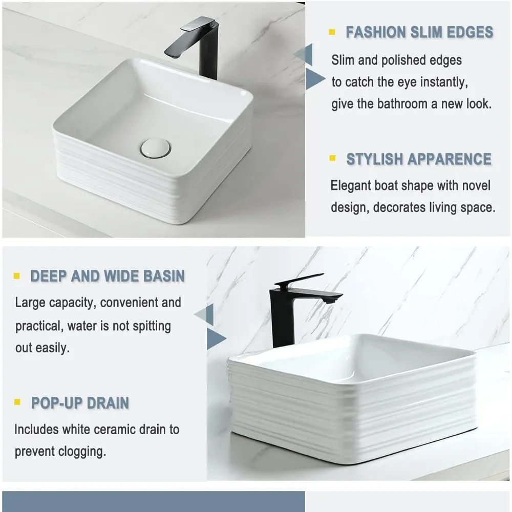 ELECWISH Bathroom Sink And Faucet Combo Artistic Tempered Glass Vessel Sink Basin Washing Bowl Set Cabinet Countertop Sink Chrome Faucet Pop Up Drain Ova