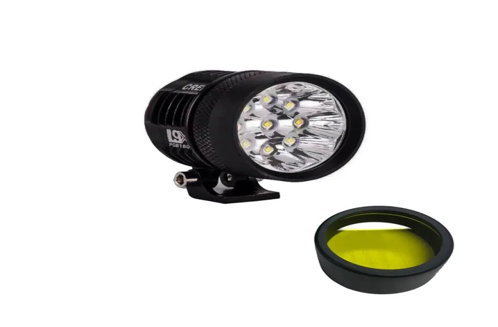 Éclairage automatique Motorcycle L9x LED LET-FOG 90W LEN JAUNE IN BADBE BADE AVEC IP68 IP68 APPERSION ET BRACKET UNIVERSAL FIT4141714