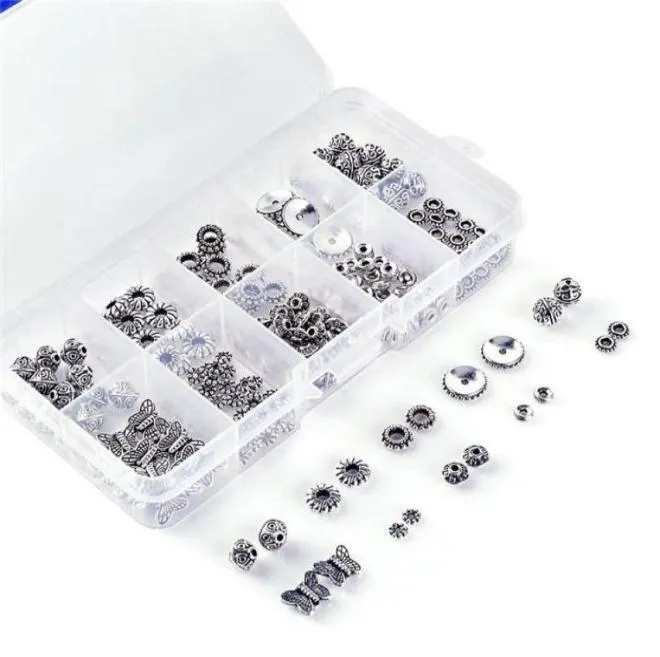 Charms 300pcs Silver Spacer Logo Spacer Redond Metal para Bracelets de Amizade Jóias Fazendo Jóias ColaresCharms7132454