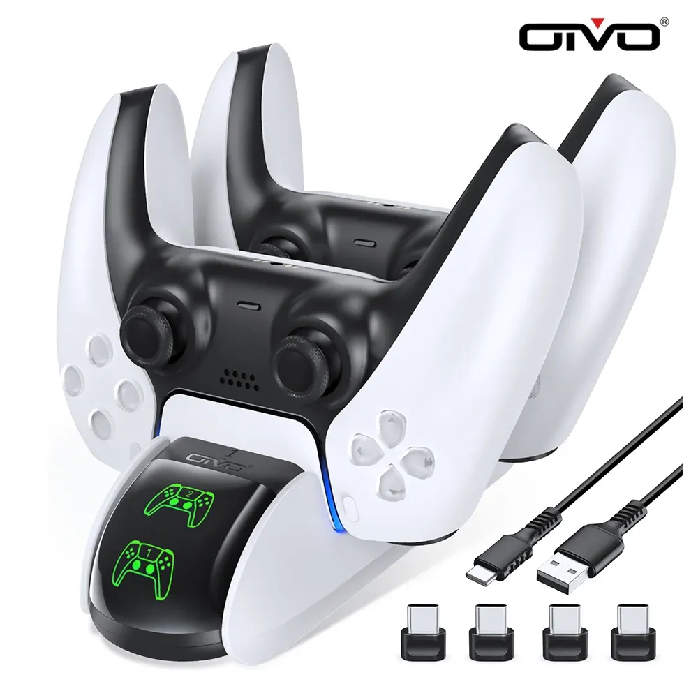 Chargers OIVO Dual Charging Dock voor PS5 -controller Handle Fast Charger Station Stand voor Sony Play Station 5 Gamepad met LED -indicatoren