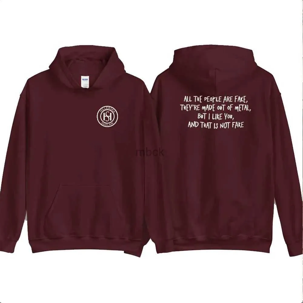 Mens Hoodies Young Royals 2 sidor hoodie retro Hillerska skolan tröja alla människor är falska skjorta trendiga hoodie unisex långärmad topp 240412