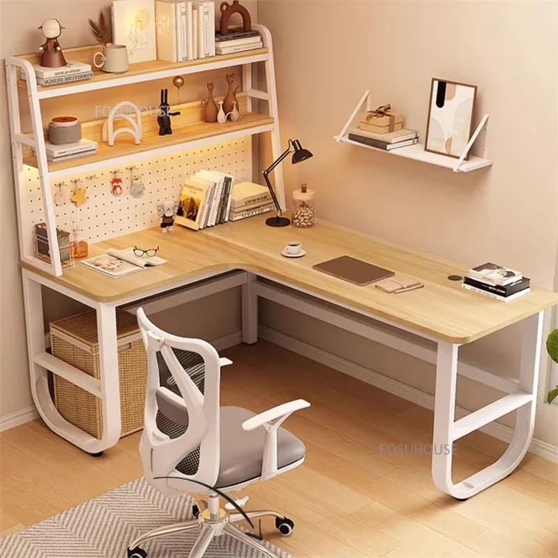 Moderner L Formiger Computertisch Mit Bucherregal Fur Home Office Und Gaming Robuster Student Studienschreiber Schwarz Von 2.611 85 DHgate