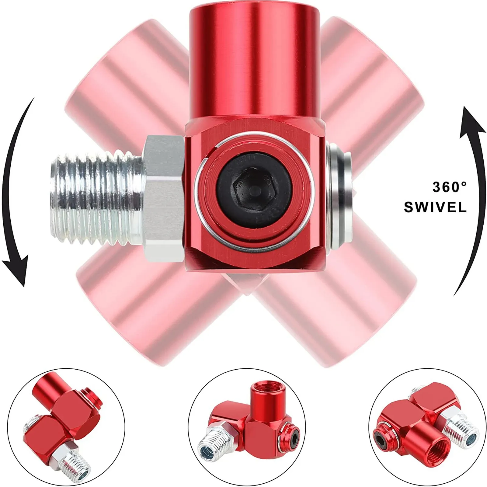 Aluminum Oxide Red Pneumatic Rotary Joint 360-Degree Universal ...