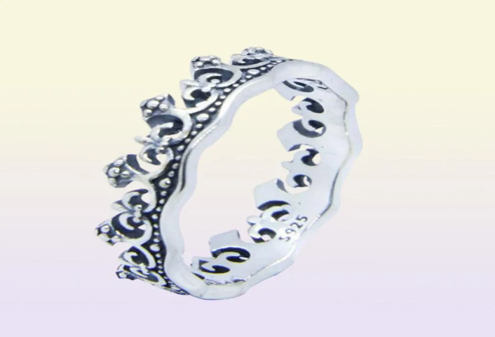 Rozmiar 610 Lady Girls 925 Srebrny pierścień biżuteria najnowsza S925 Punk Cycle Cow Crown 4663904