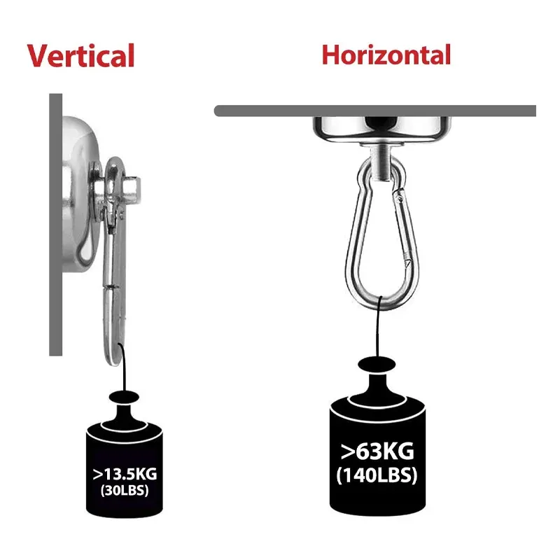 Magnetic Hooks Heavy Duty Junarter Pack Magnetic Hooks, 60LBS