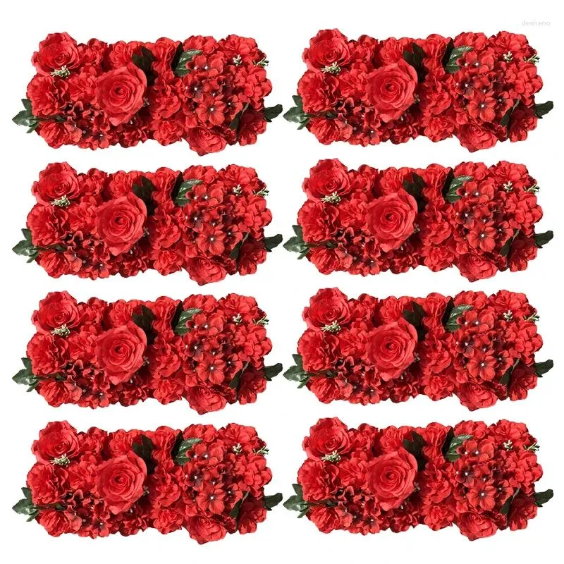 Fleurs décoratives arc rouge panneau de fleurs floraux artificiels pour la fête fondation décoration décoration de mariage douche nuptiale des articles