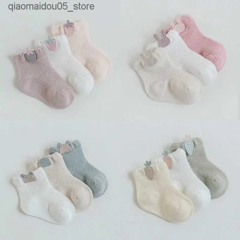 Kids Socks New 3 pairs/batch of baby socks Winter and autumn Girls cotton Newborn Preschool Accessories Q240413