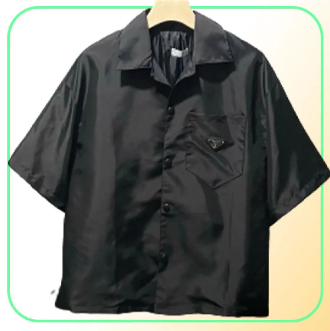 21SS New Mens and Womens ShortSleeveved Shirt Fashion Fashion Nylon Afficier imperméable Pocket Design Allmatch Veste Taille SXXL2145903