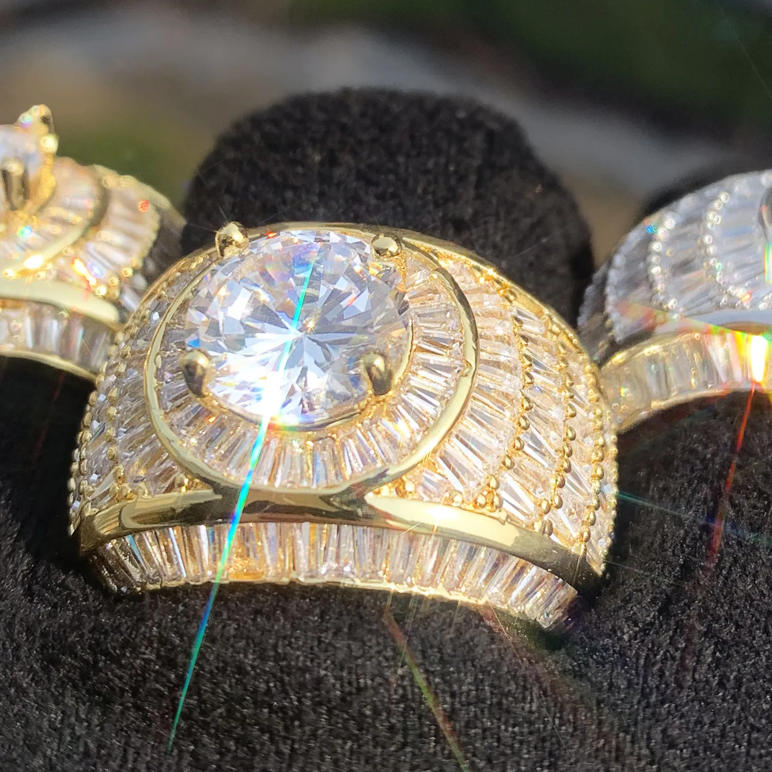 Hip Hop Rings For Men: Gold Plated Iced Out Rapper Ring With Crystal ...