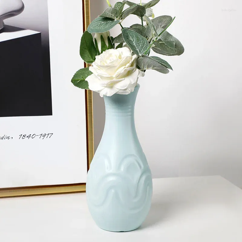 Vases Plastic Color Pot Shape Decorative Crafts Drop Resistant Dry And Wet Flower Arrangement Container