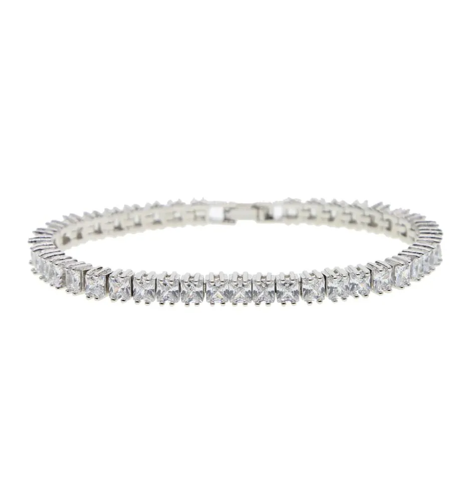 ファッションデザイナーSQAURE CZ PAVED TENNIS BRACELET BANGER for Men Hip Hop Jewelry Iced Out Mens Tennis Chain Bracelet for Men Jewelr7289423