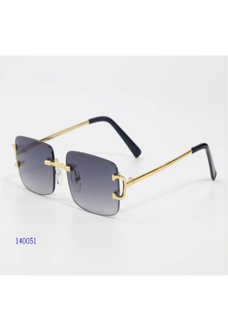 c Vintage Rimless Wire Sunglasses Men Eyewear Women for Summer Luxury Eyeglasses Glasses Frame De Sol Las Gafas With Original Case3142312