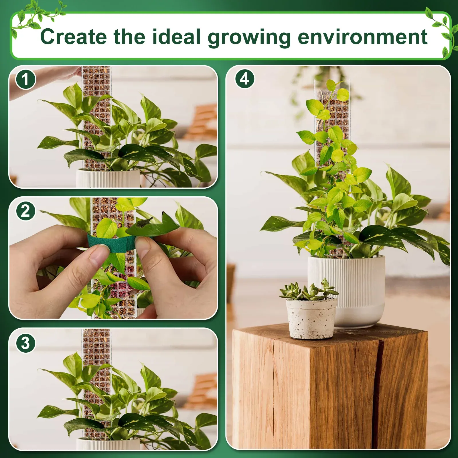 Moss Pole 23.6 Inch Transparent Reusable Plastic Plant Support