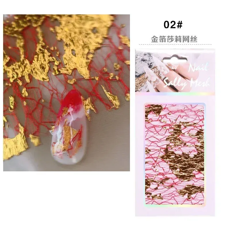 İns fengwang kırmızı japon tırnak geliştirme altın ve gümüş folyo sally fold folyo folyo fragman fototerapi tırnak dekorasyonu