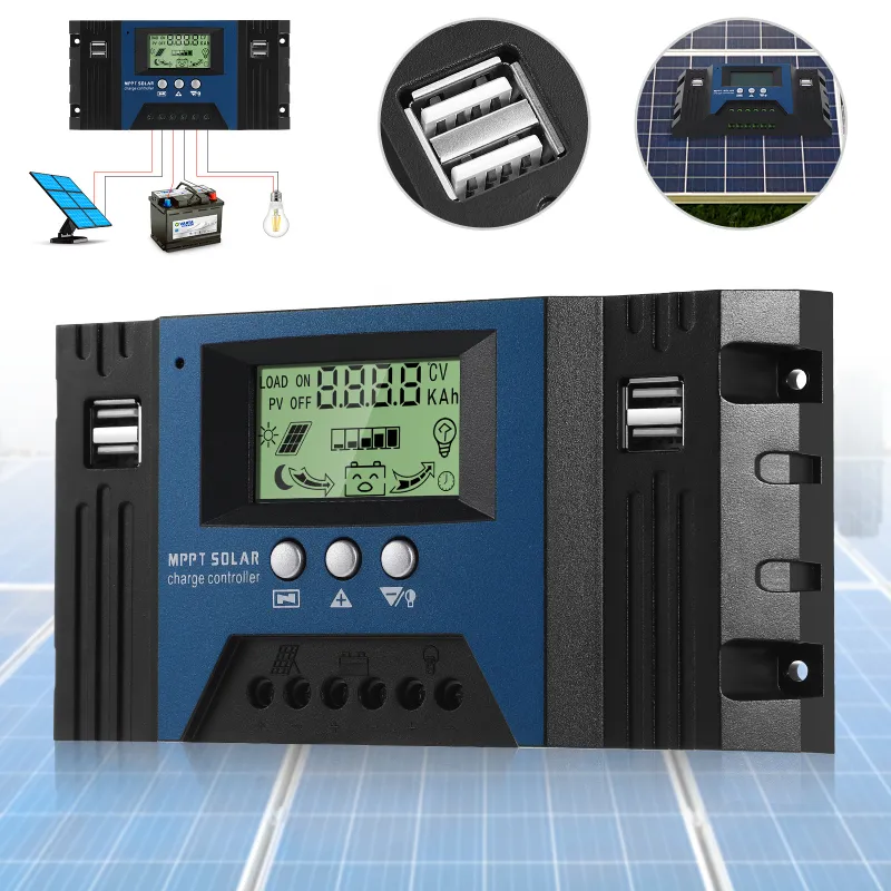 Solar Charge Controller 12V 24V 100A MPPT Solar Panel Regulator With ...