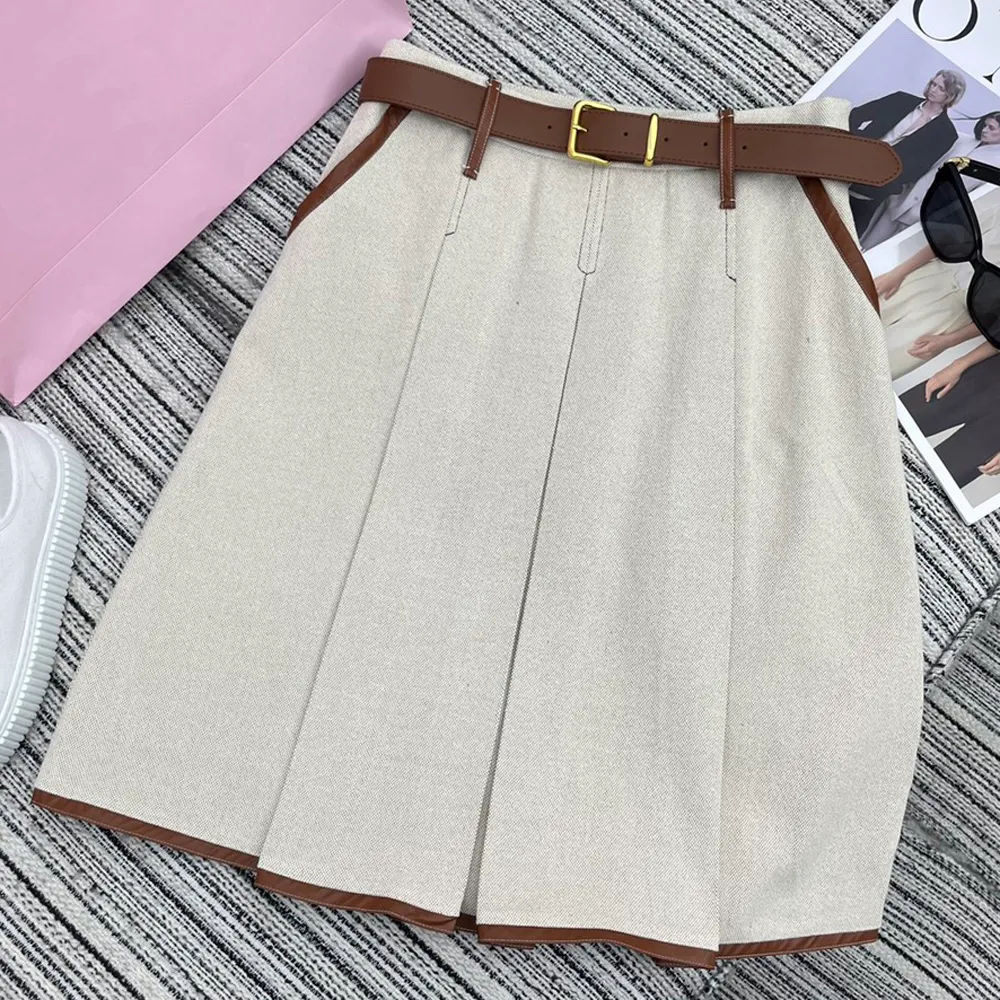 Designer Casual Kilt Dresses Mm 2024 New Designer Casual Dresses For Women Fashion Big Crew Neck Design S-L