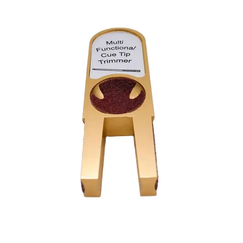 Billiard Cue Tip Shaper & Sander - Metal Burnisher Pool Stick Tip Repair Tool With Comfortable Wooden Handle