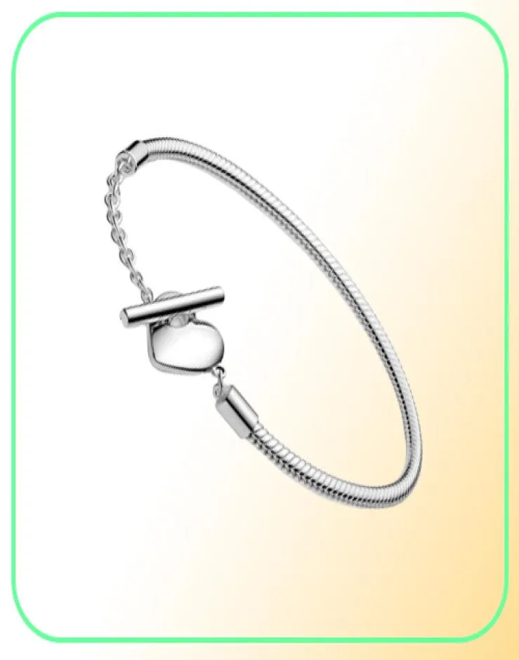 Designer Jewelry 925 Silver Bracelet Charm Bead fit Moments Heart T-Bar Chain Slide Bracelets Beads European Style Charms Beaded Murano3127445