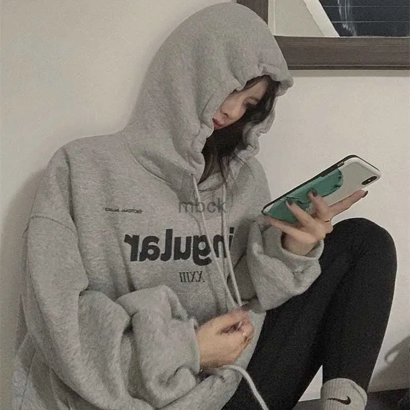 Mens Hoodies 2023 Letter Print Hoodies Women Vintage Winter Loose Hooded Shirt Grunge Sweatshirt Y2k Clothes Korean Oversized Retro Pullovers 240412