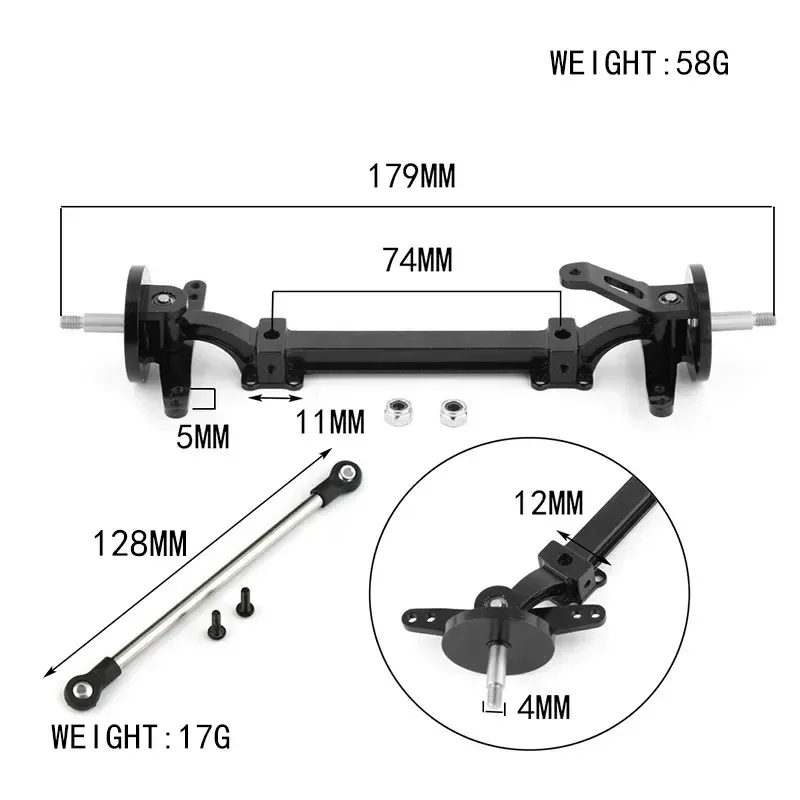 DHgate Tamiya 1 14 RC Truck Metal Front Axle Steering Link Pole Linkage Rod Assembly for Car Upgrades Black 1 Set Toys Gifts