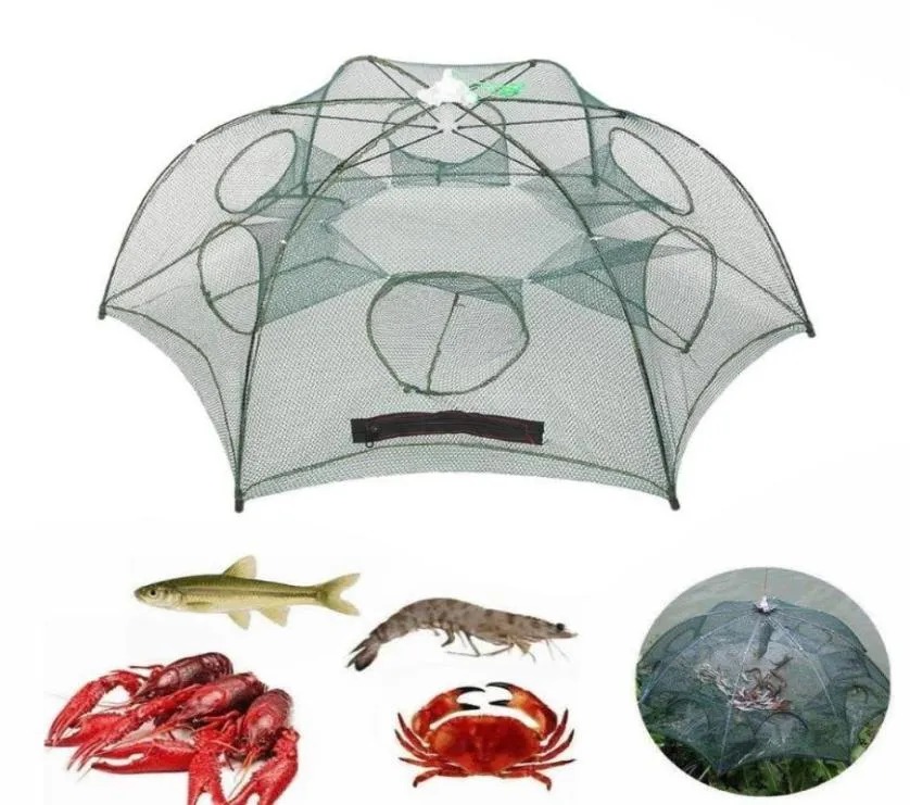 4 8 12 16 Holes Folding Automatic Fishing Net Fish Minnow Shrimp Crab Mesh Trap Portable Fishing Net Tools4383239