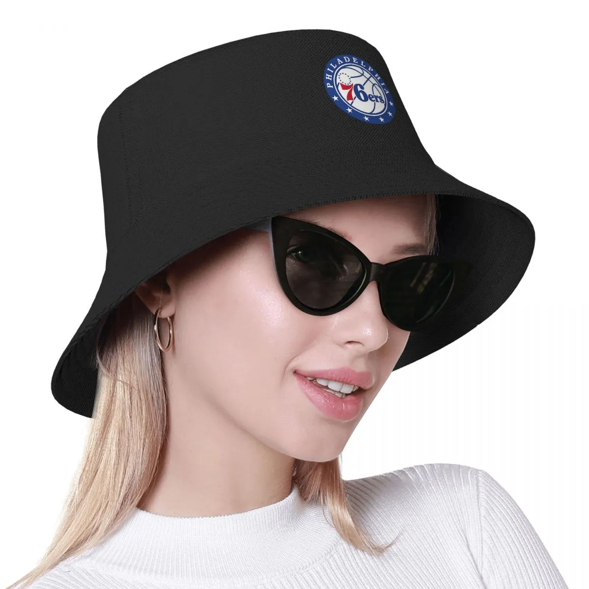 Kids 76ers City Bucket Hat Panama Bob Hat Hip Hop Fisherman Hat for Summer Beach Fishing