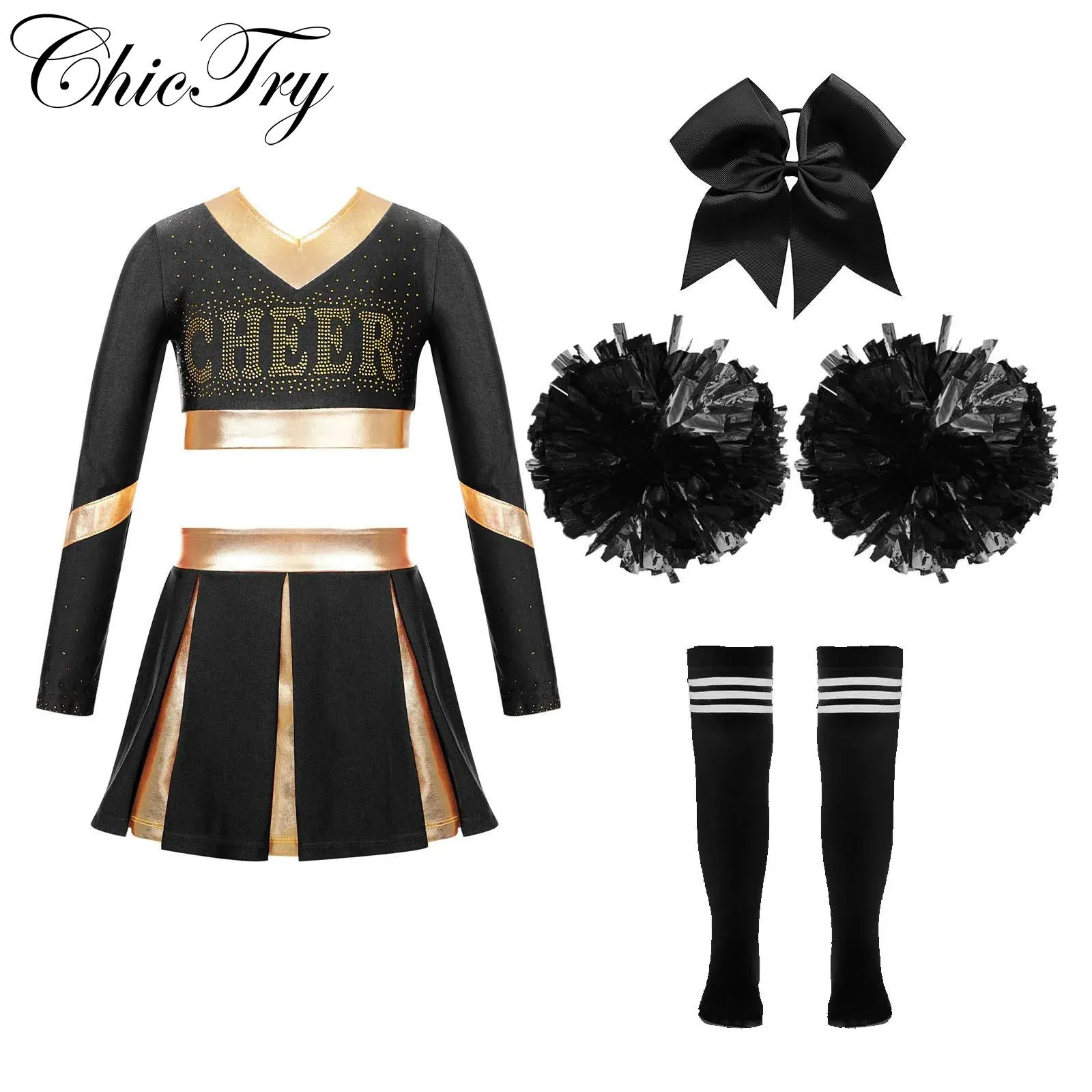 Long sleeve cheer crop top clearance