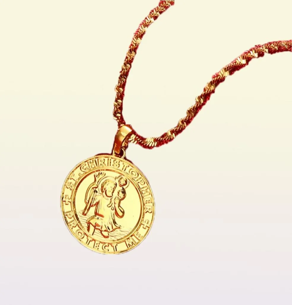 セントクリストファーは、女性のためのネックレスを保護します聖クリストフペンダント宗教宝石8460082
