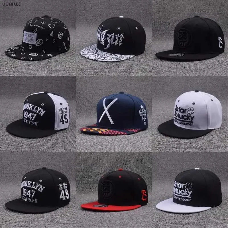 Kulkapslar brev broderi hip hop caps för män kvinnor mode cool snapback hatt vuxen utomhus casual baseball caps platt grim sun hatsl240413