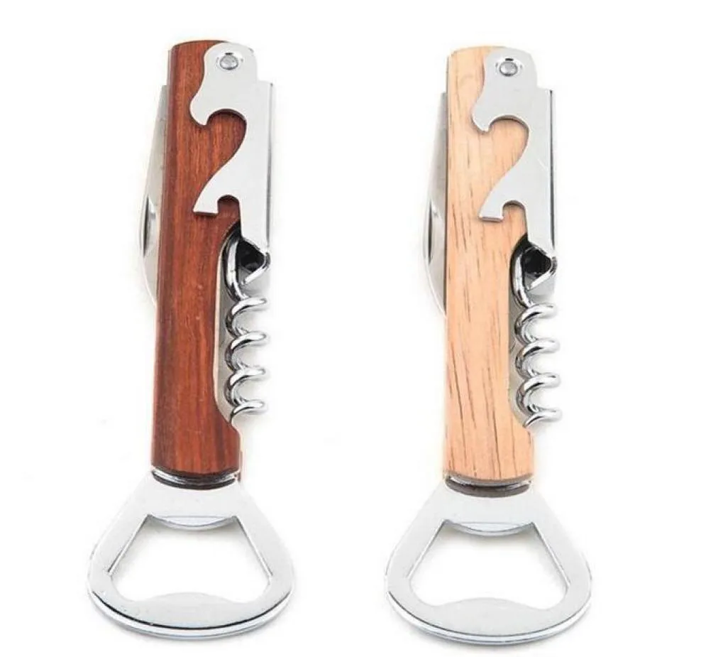 Apri del vino in legno Apri in acciaio inossidabile portampettaio apritura del bordo deluxe Caradagne a doppia cerniera Waiters Aprile per vino EPACKET F7647637