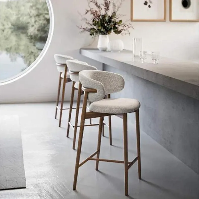 Luxury Designer Solid Wood Bar Chair For Modern Home Living Room And Kitchen Nordic Light High Bar Stools With Chair Upholstery Fabric From Homepro18 475.63 DHgate.Com